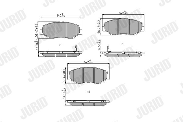 Brake Pad Set, disc brake JURID 572504J