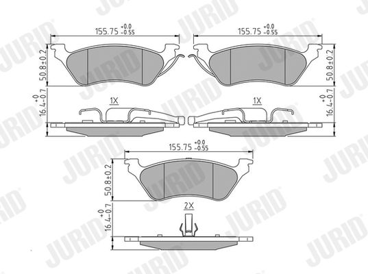 Brake Pad Set, disc brake JURID 572505J