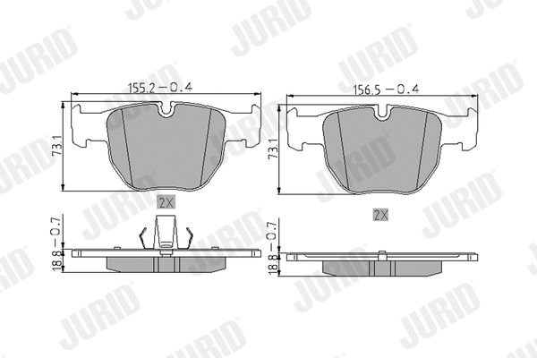 Brake Pad Set, disc brake JURID 572507J