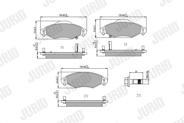 Brake Pad Set, disc brake JURID 572510J