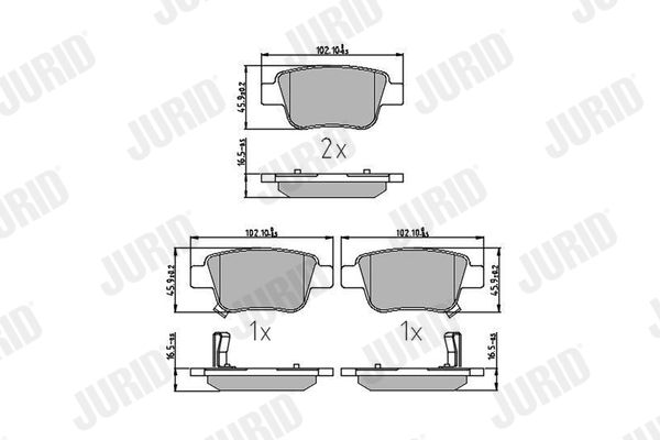 Brake Pad Set, disc brake JURID 572516J