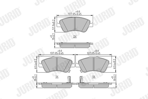 Brake Pad Set, disc brake JURID 572524J