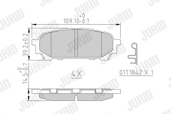 Brake Pad Set, disc brake JURID 572529J