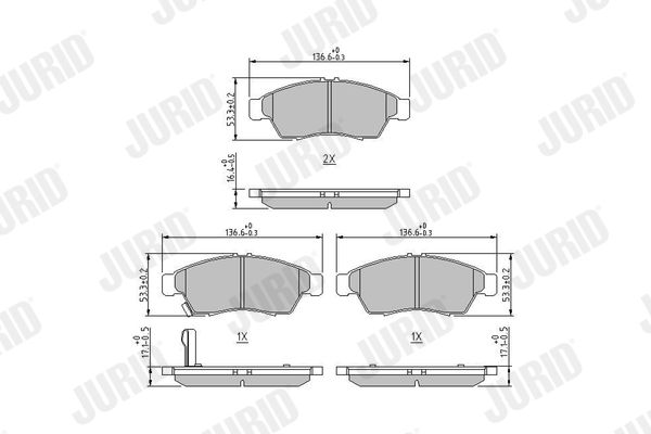 Brake Pad Set, disc brake JURID 572545J