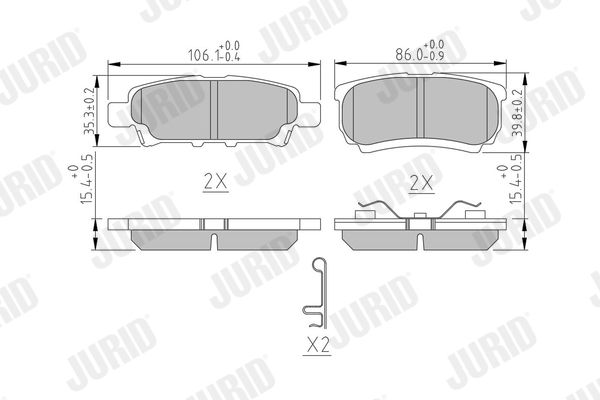 Brake Pad Set, disc brake JURID 572547J