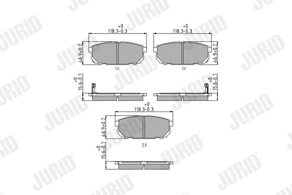 Brake Pad Set, disc brake JURID 572549J