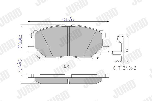 Комплект гальмівних накладок, дискове гальмо JURID 572562J