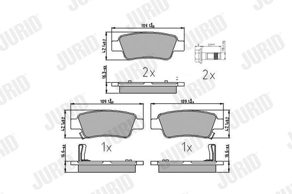 Brake Pad Set, disc brake JURID 572606J