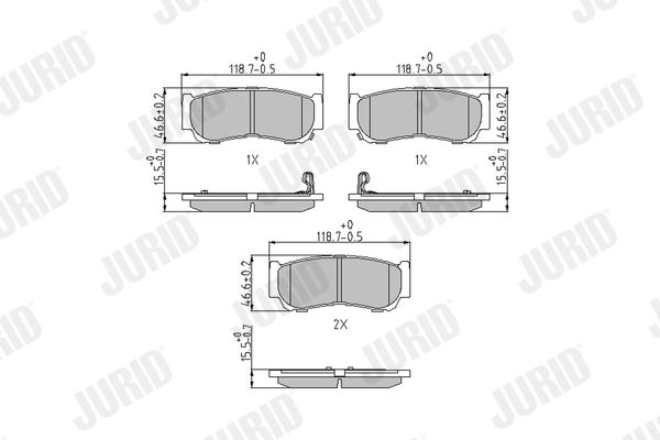 Brake Pad Set, disc brake JURID 572608J