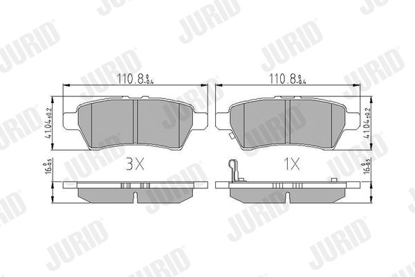 Brake Pad Set, disc brake JURID 572610J