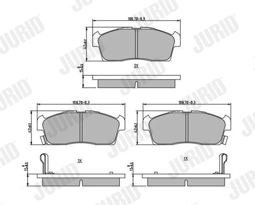 Brake Pad Set, disc brake JURID 572611J