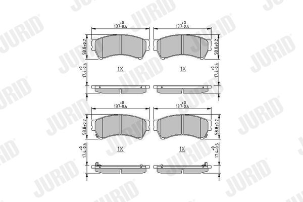 Brake Pad Set, disc brake JURID 572628J