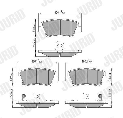 Brake Pad Set, disc brake JURID 572629J