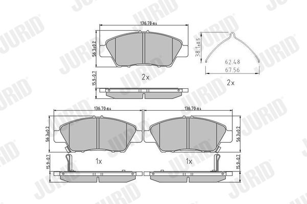 Brake Pad Set, disc brake JURID 572637J