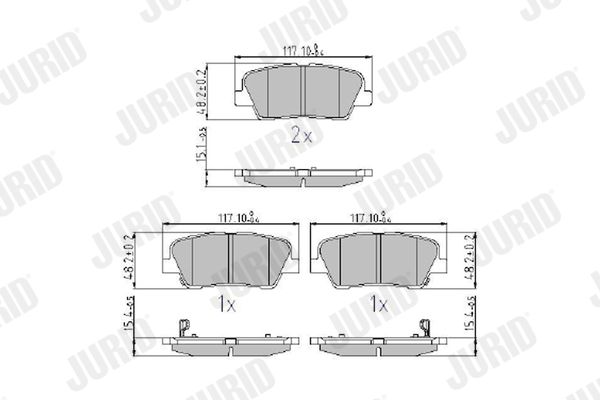 Brake Pad Set, disc brake JURID 572639J