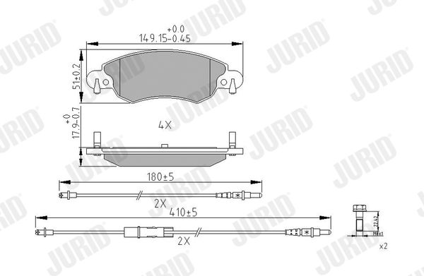 Brake Pad Set, disc brake JURID 573026J