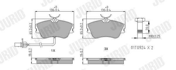 Brake Pad Set, disc brake JURID 573050J