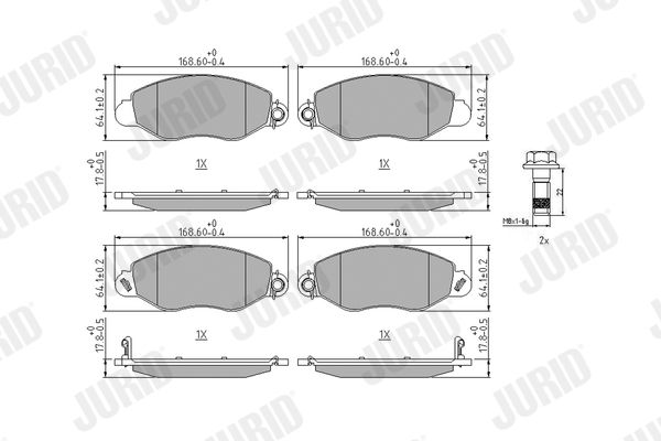 Brake Pad Set, disc brake JURID 573110J