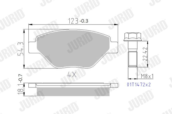 Brake Pad Set, disc brake JURID 573123J