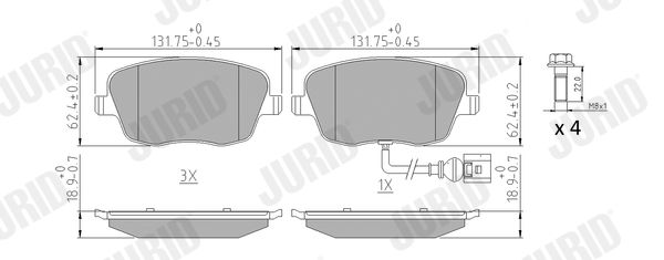 Brake Pad Set, disc brake JURID 573127J