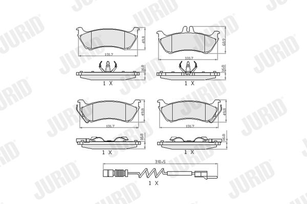 Brake Pad Set, disc brake JURID 573148J