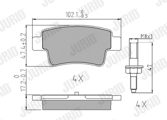 Brake Pad Set, disc brake JURID 573166J