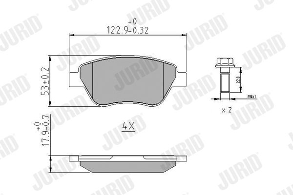 Brake Pad Set, disc brake JURID 573170J