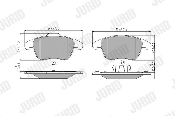 Brake Pad Set, disc brake JURID 573193J