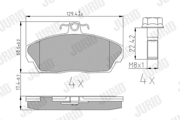 Brake Pad Set, disc brake JURID 573203J