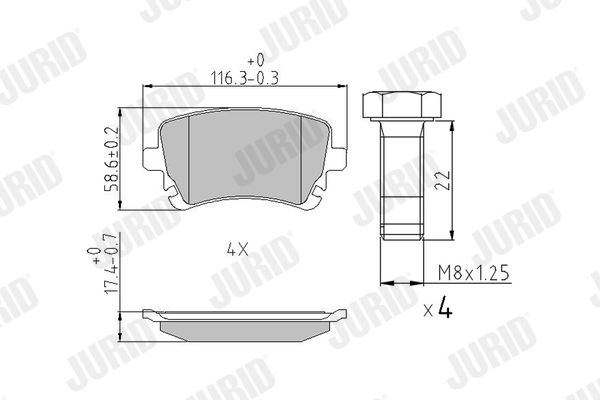 Brake Pad Set, disc brake JURID 573219J