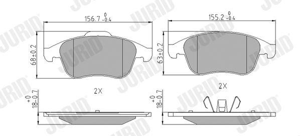 Brake Pad Set, disc brake JURID 573243J