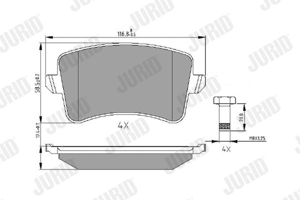 Brake Pad Set, disc brake JURID 573259J