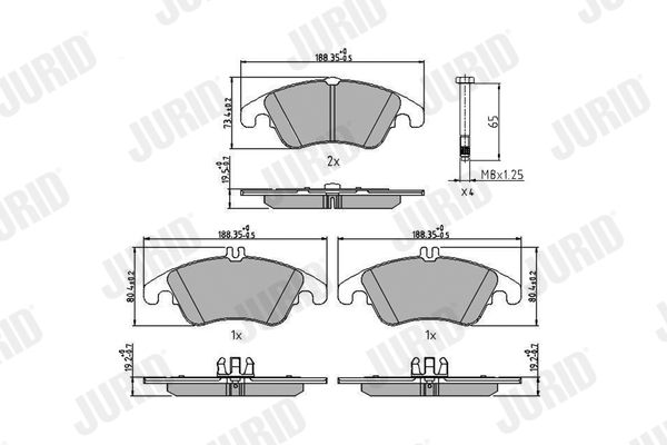 Brake Pad Set, disc brake JURID 573291J