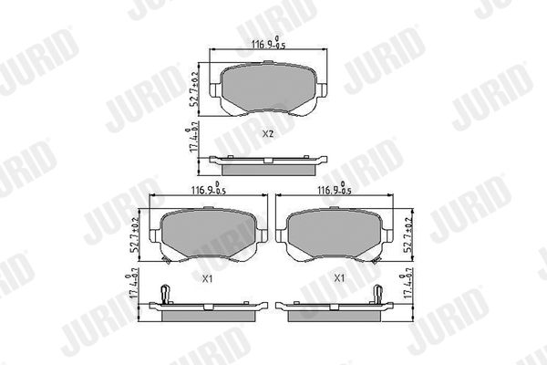 Brake Pad Set, disc brake JURID 573299J