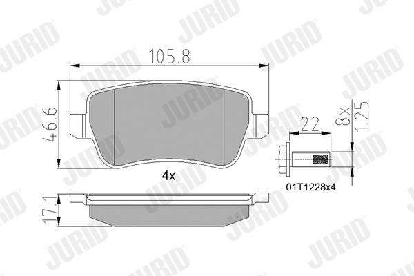 Brake Pad Set, disc brake JURID 573307J