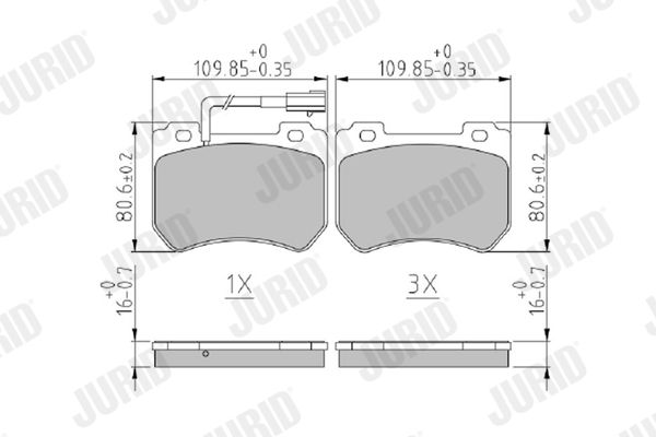 Brake Pad Set, disc brake JURID 573309J