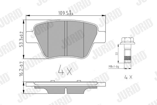 Brake Pad Set, disc brake JURID 573312J