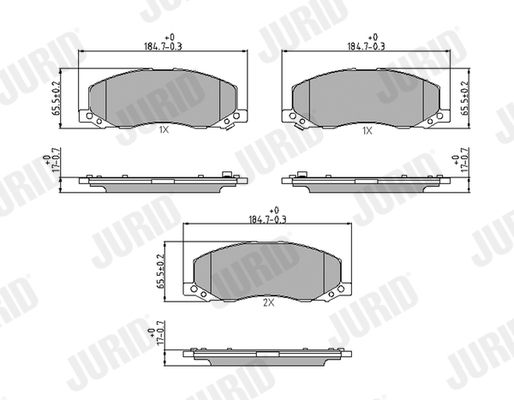 Brake Pad Set, disc brake JURID 573326J