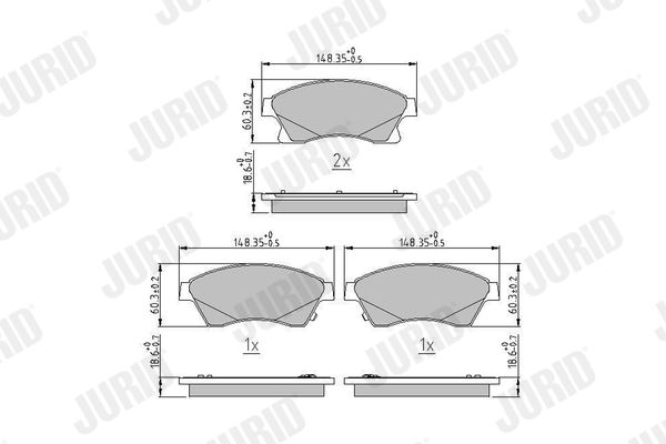 Brake Pad Set, disc brake JURID 573332J