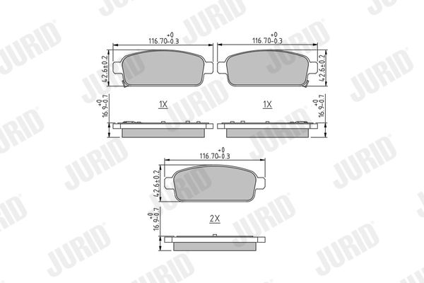 Brake Pad Set, disc brake JURID 573335J