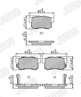 Brake Pad Set, disc brake JURID 573375J