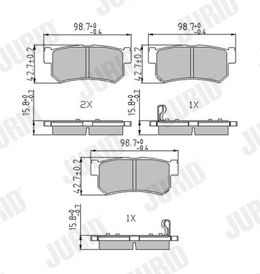 Brake Pad Set, disc brake JURID 573377J