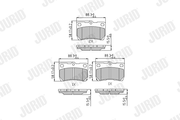 Brake Pad Set, disc brake JURID 573393J