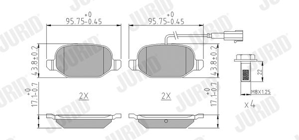 Brake Pad Set, disc brake JURID 573396J