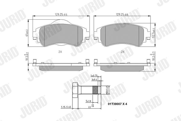 Brake Pad Set, disc brake JURID 573399J