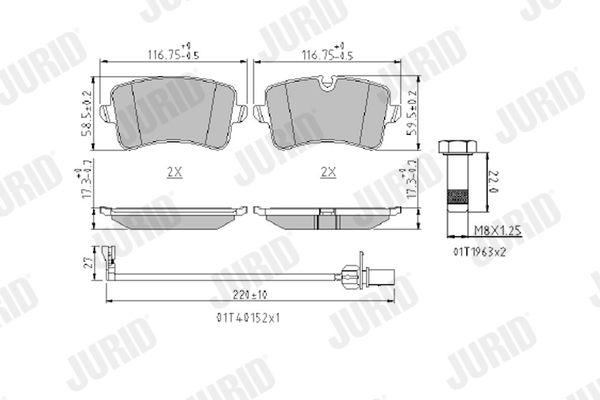 Brake Pad Set, disc brake JURID 573428J