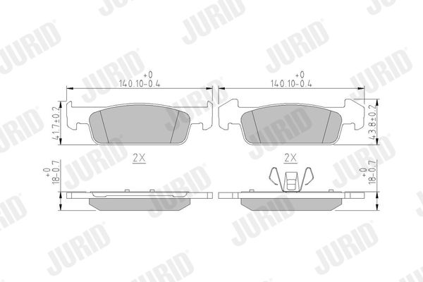 Brake Pad Set, disc brake JURID 573441J