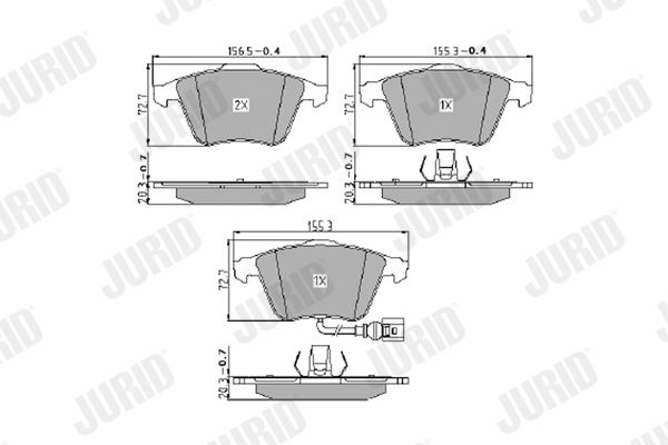 Brake Pad Set, disc brake JURID 573463J