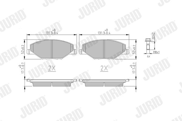 Brake Pad Set, disc brake JURID 573601J