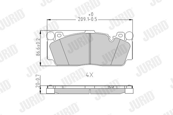 Brake Pad Set, disc brake JURID 573617J